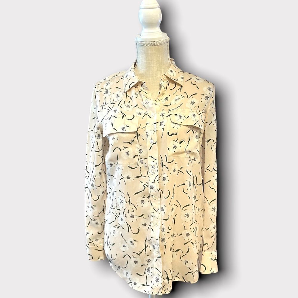 Equipment | EUC Women’s Slim Soirée Floral Silk Blouse Small S Retail $258